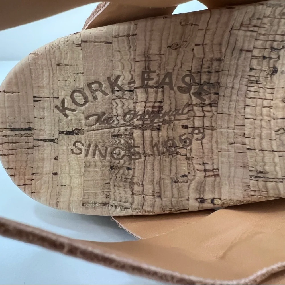 Kork-Ease Myrna Sandal Platform Cork Wedge Ankle Strap in Golden Sand NWOB, 9 - Picture 12 of 13